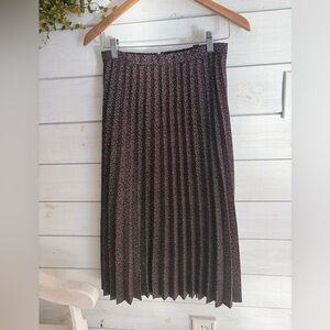 J. Crew pleated midi skirt dark navy with specs women’s size 0 office